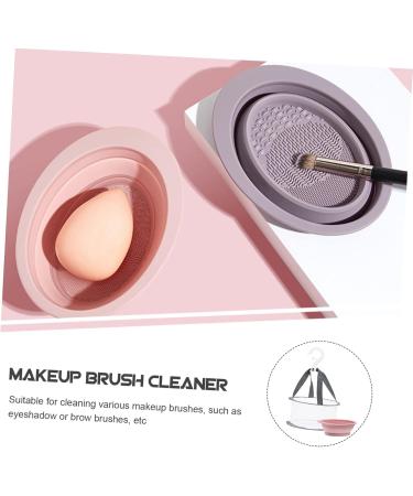 FRCOLOR 2 Sets Makeup Brush Cleaning Silicone Dish Sponge Portable Cleaner Makeup Brush Cleaner Mat Dryer Cleaner Make up Powder Puff Esponjas Para Maquillaje Wash Bowl Beauty Egg Fabric - Buy Online on GoSupps.com