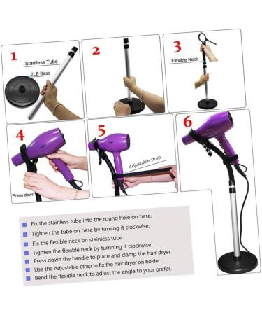 Beavorty Lazy Hair Dryer Holder 1pc Hands Barber Salon Hair Dryer Rack Hair Dryer Bracket Hair Dryer Stand Rotating Hair Dryer Stand - Buy Online on GoSupps.com