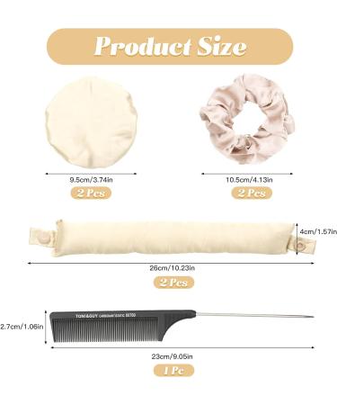 Scettar 2 Pairs Heatless Hair Curlers Heatless Curlers Headband Bun Bons Satin Heatless Curls Set Heatless Curling Rod Heatless Curling Set For Sleeping Overnight Lazy Curlers DIY Hair Styling Tools off white - Buy Online on GoSupps.com