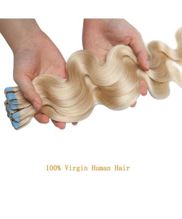 Rich Choices Tape In Extensions - White Bleach #70 Remy Human Hair 60cm Wavy 20 Wefts 50g | International Shipping - Buy Online on GoSupps.com