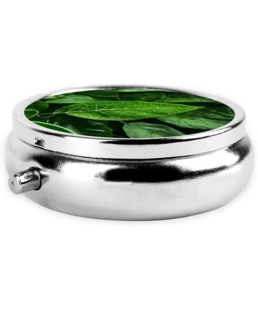 Green Leaf Nature Round Pill Box | 3 Compartment Portable Travel Organizer | Ideal for Traveling - Buy Online on GoSupps.com