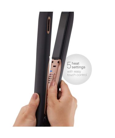 Panasonic nanoe Flat Iron - Healthy Shiny Hair Styling Iron with Ceramic Plates & Heat Technology - EH-HS99-K (Black/Rose Gold) - International Shipping Available - Buy Online on GoSupps.com