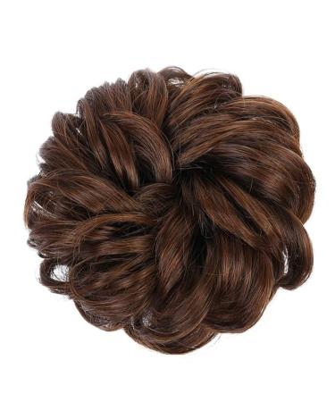 Messy Bun Hair Piece for Women Donut Hair Bun Scrunchie for Women Girls Curly Wave Synthetic Chignon Hairpiece with Rubber Band Messy Bun Hair Pieces Extensions Fake Hair Accessories for Women Girl 2
