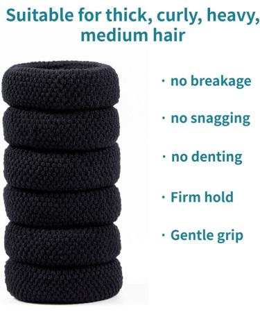 Hilmocho 12 Pieces Thick Hair Ties Hair Bands Ponytail Holder Women Girls Seamless No Crease Stretchy Hair Ties for Thick Heavy and Curly Hair 12 Pieces Mixcolors - Buy Online on GoSupps.com