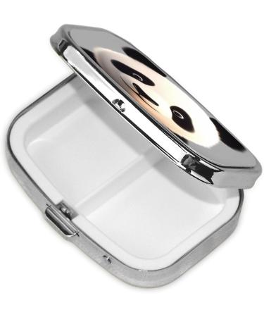 Panda Lovely Head Printing 2 Compartment Small Pill Case - Cute Travel Pill Box Organizer for Purse & Pocket | Perfect Travel Gift - Buy Online on GoSupps.com