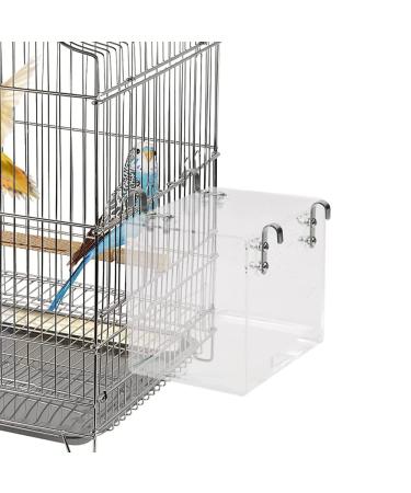 NEWCOMDIGI 1 Piece Bird Bathtub, Bird Bath for Cage, Canary Bath Inside Cage, Bird Bath Box with Hook, Cage Accessory for Parakeet, Parrots, Crested Myna, Sun Conure, Cockatiel