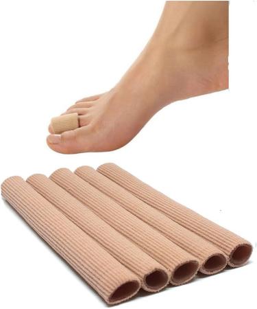 Toe Tubes Fabric Sleeve Protectors with Gel Lining - Prevent Corns, Calluses, Blisters, Hammertoes - 5 Pack Medium (3/4 Inch) - Men and Women - Buy Online on GoSupps.com