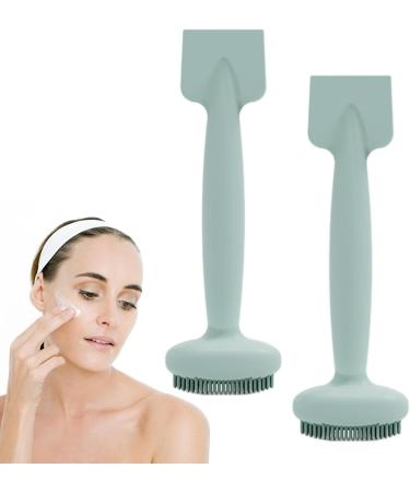 Face Brush Cleanser | Dual Head Facial Scrubber Silicone Face Scrubber For Women | Waterproof Soft And Skin Friendly Manual Mud Film Brush For Cleaning Rowces Haze Blue 2pcs - Buy Online on GoSupps.com