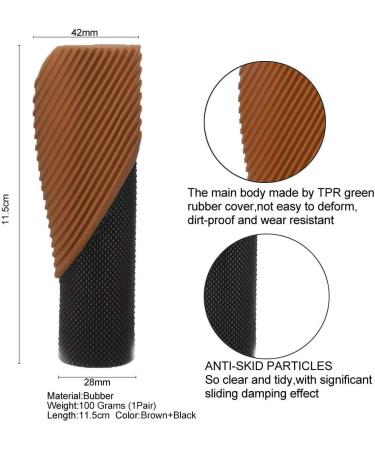 TOPCABIN Bike Grips - Ergonomic Two-Color Rubber Handlebar Grips for Comfortable MTB and Road Bikes - Brown (1 Pair) - Buy Online on GoSupps.com