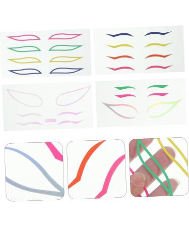 Healeved 12 Sets Paper Beauty Eyeliner Decal Waterproof Eyeliner Sticker Stickers 1 count (Pack of 1) Colorfulx3pcs - Buy Online on GoSupps.com
