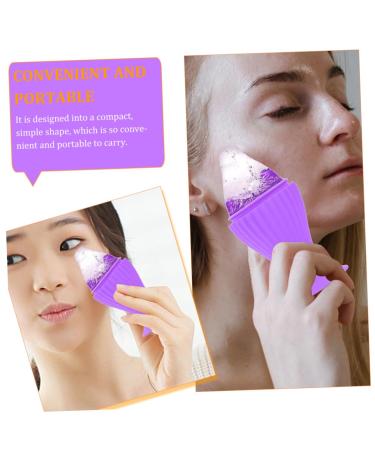Minkissy Ice Cube Tray Facial Massager - Silicone Ice Roller Tool for Face Care & Skin Massage - Violet 15x6CM - Buy Online on GoSupps.com