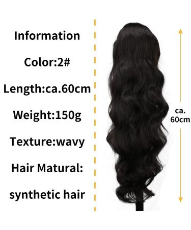 Buy Pferdeschwanz Black Ponytail Extension - 60cm & 65cm Wavy Afro Hair Clip-Ins | Natural Black Curly Hair Extensions for E-Commerce Shipping Worldwide - Buy Online on GoSupps.com