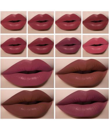 12Pcs Nude Matte Lip Liner Crayon Pencil Set Thick 24 Hour Long Lasting Waterproof Lip Liner Pencil Matte Lipstick and Lip Crayon Pen for Women (A Set) - Buy Online on GoSupps.com