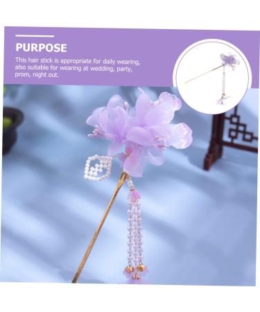 Beavorty Hairpin japanese hair sticks vintage retro hair sticks chinese hair barrettes hanfu hair accessories flower hair clips for women haircut decorate Miss Japanese-style fabric purple - Buy Online on GoSupps.com