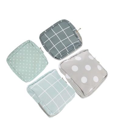 Healeved Menstrual Pad Bag 4pcs Napkin Storage Bag Travel Bag Organizer Travel Make up Organizer Bag Mini Coin Pouch Feminine Pads Tiny Pad Storage Bag Tampon Pad Pouch Cosmetic