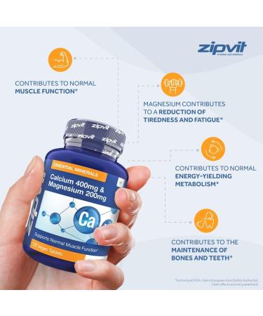 Calcium 400mg & Magnesium 200mg 120 Vegan Tablets - Muscle & Bone Health Support | Vegetarian Society Approved | UK Supplier - Buy Online on GoSupps.com