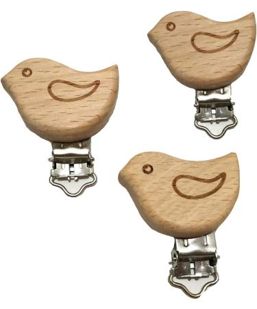 Arakierst 5pcs Natural Wood Bird Shape Pacifier Clips - DIY Beading Accessory - Buy Online on GoSupps.com