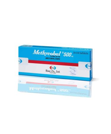 Methycobal 500 mcg tablets Mecobalamin (Packing 3 10's) Product of Eisai Japan Effective for Peripheral Nerve Supplement with Mecobalamin (B12) 500 mcg Oral 1 tab 3 Times a Day