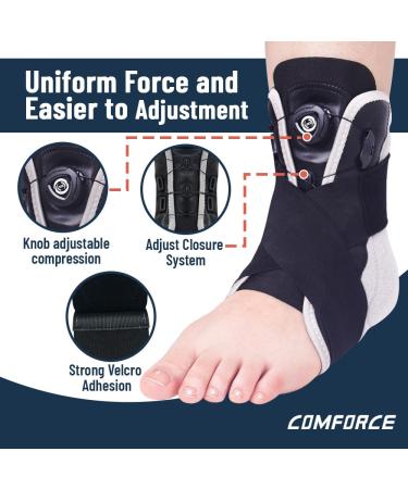 Adjustable Ankle Brace for Men & Women - Maximum Support for Sprains Tendonitis Achilles Plantar Fasciitis & Injury Recovery - International Shipping Available - Buy Online on GoSupps.com