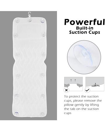 Premium AEROiVi Full Body Bath Pillow with Lumbar Support - 14 Suction Cups, 3D Air Mesh - Universal Fit for Ultimate Comfort - Buy Online on GoSupps.com