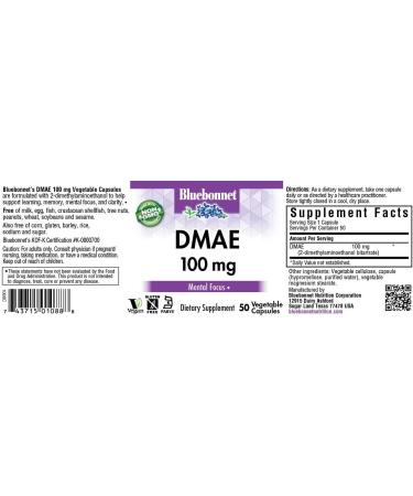Buy Bluebonnet Nutrition DMAE 100mg - 50 CT | Best International Shipping & Quality Supplements - Buy Online on GoSupps.com