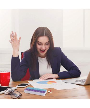 Buy HoFire BPA Free 7-Day Weekly Pill Organizer | Large Compartments for Vitamins & Medications - Twice A Day Travel Case (Purple & Blue - Buy Online on GoSupps.com