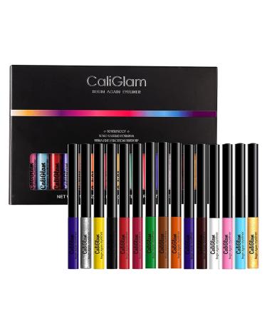 Matte Liquid Eyeliner Set 16 Colors Waterproof Highly Pigmented Colorful Matte & Metal Colorful Eyeliner Pen Set
