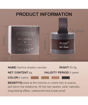 Root Touch Up Hair Shadow Powder 4g (Brown 01#) - Stain-Proof 48 Hour Formula for Full Body Hair, Beard, Thinning, Bald Spots, and Gray Roots - Locks On, Hairline Powder - Buy Online on GoSupps.com