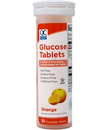 Quality Choice Glucose Tablets Orange Flavor Fast-Acting Carbohydrate Supplement Fat-Free Gluten-Free Sodium-Free Caffeine-Free 50 Chewable Tablets + 10 Chewable Tablets Kit - Buy Online on GoSupps.com