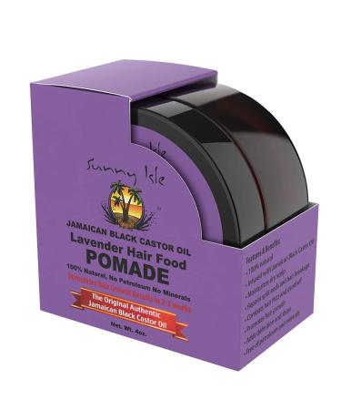 Sunny Isle Jamaican Black Castor Oil Lavender Hair Food Pomade  4 oz | For Dry Scalp  Hair Breakage  Split Ends  Frizz Control & Dandruff