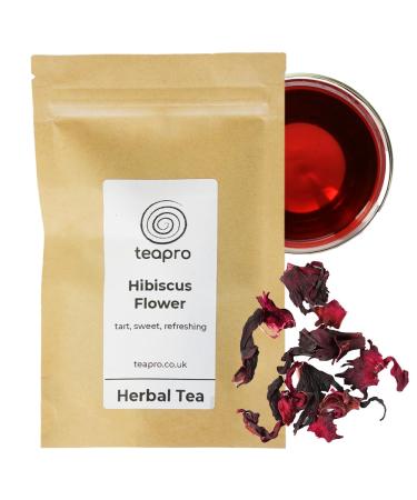 Teapro Premium Hibiscus Tea - Natural Floral Infusion | Vitamin-C Rich & Refreshing | Caffeine Free | Dried Pure Hibiscus Flower Herbal Tea Loose Tea | Roselle for Hot or Iced Tea (200g) - Buy Online on GoSupps.com