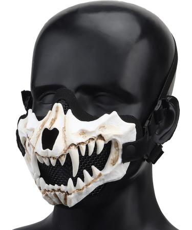 Buy Joyasus Tactical Half-Sighted Mask - Breathable Airsoft Steel Skull Protective Gear for Shooting CS Paintball Halloween & Costume Parties - International Shipping Available - Buy Online on GoSupps.com