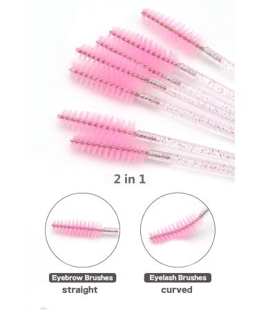 Buy Stainless Steel Eyelash Comb + 50 Disposable Eyelash Brushes - Ezppuu111 (Pink) | International Shipping - Buy Online on GoSupps.com