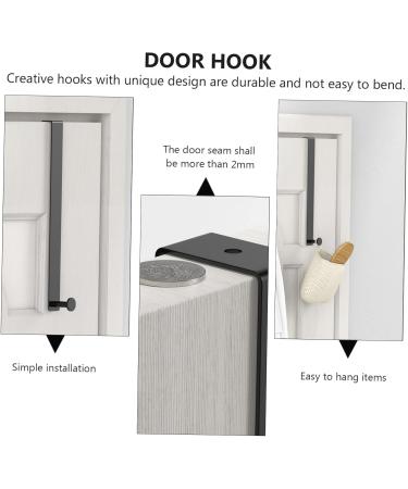 Housoutil 2pcs Door Hook Wall Mounted Clothing Rack Over Door Coat Hooks Door Back Hook No Punching Key Chain 21x4.5cm Black - Buy Online on GoSupps.com