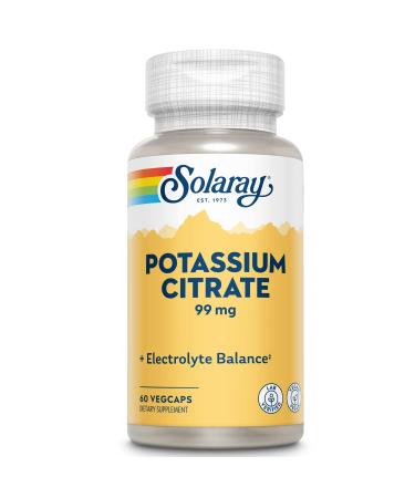 Solaray Potassium Citrate Healthy Electrolyte Balance Nerve & Muscle Function Support Vegan 60 VegCaps - Buy Online on GoSupps.com