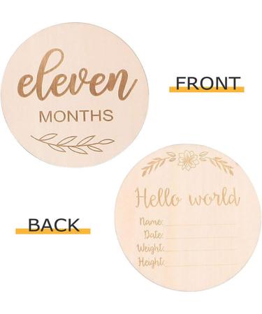 Joy Depot 12-Piece Baby Monthly Wooden Cards and Discs Set for Newborns | Double-Sided Milestone Photo Props | Baby Shower Gift | 0-12 Months Growth Recording - Buy Online on GoSupps.com