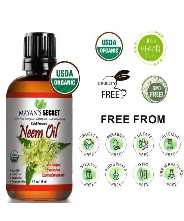 Shop Mayan's Secret USDA Organic Neem Oil - Pure Cold Press & Unrefined for Skin & Hair Care | International Shipping - Buy Online on GoSupps.com