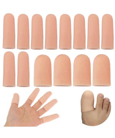14 Pcs Silicone Finger Protectors  Gel Finger Cots Finger Guard for Trigger Finger  Finger Arthritis  Finger Cracking  Blisters  Eczema and Other Finger Pain Relief 14 Pcs Beige - Buy Online on GoSupps.com