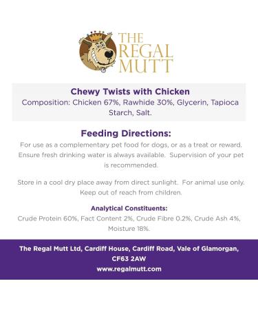 The Regal Mutt - Chewy Twists with Chicken - 1kg Bag 1 kg (Pack of 1) - Buy Online on GoSupps.com