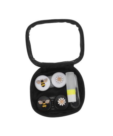 Hapinary 1 set contact lensing container glasses box glasses case eye care container -contact liner bag travel kit mirror film contact lens holder storage container for different colors3 11x9cm