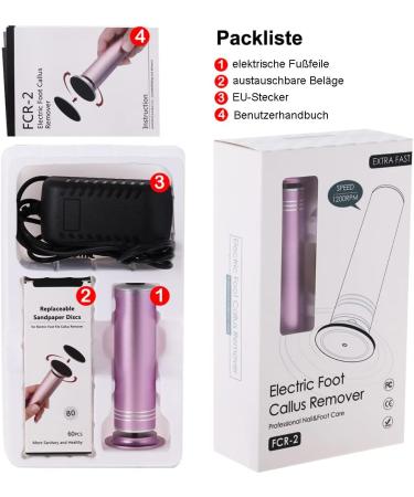 Electric Cornal Remover - Adjustable Speed Professional Pedicure Tool with Interchangeable Heads & 60 Replacement Grinding Pillows (Pink) | International Shipping Available - Buy Online on GoSupps.com