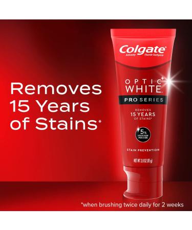 Colgate Optic White Pro Series Whitening Toothpaste with 5% Hydrogen Peroxide - Stain Prevention - 3 oz Tube - Buy Online on GoSupps.com