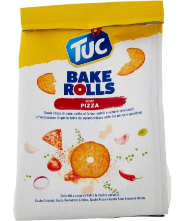 Tuc Bake Rolls Chips di Pane Sottile e Croccante Gusto PIzza thin and crispy bread chips baked in the oven 6 x 150 g + Italian Gourmet Polpa 400 g - Buy Online on GoSupps.com