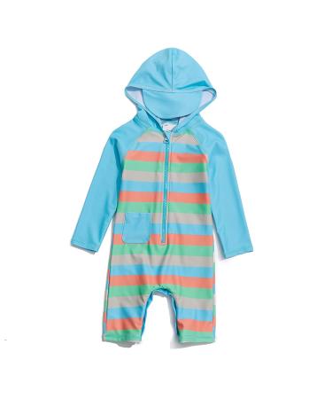 BONVERANO Baby Boys Swimsuit Toddler Bathing Suit Zip-up Full-Zip Hoodie One Piece Swimwear with UPF 50+ Sun Protection 3-6 Months Childishly - Buy Online on GoSupps.com