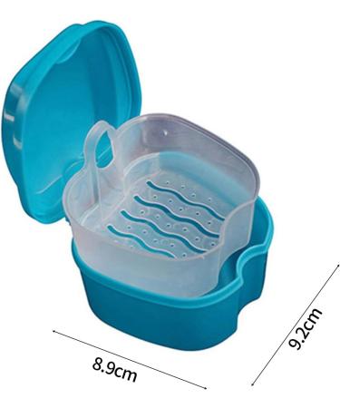 2 Pack Light Blue Denture Storage Box for Stain Removal - Ideal for Comfortable & Safe Denture Care | Buy Now - Buy Online on GoSupps.com