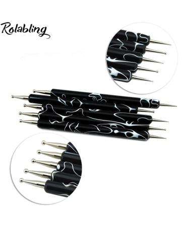 Rolabling 5 Pc Double-ended Nail Art Dotting Pens Set - Size 2 - Buy Online on GoSupps.com