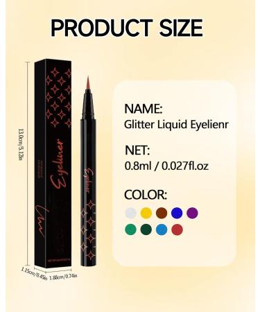  Lestpola Glittery liquid green eyeliner - Metallic finish - Waterproof - Long-lasting - Smooth - Colorful - Highly pigmented - Makeup for cosplay Party06 - Buy Online on GoSupps.com