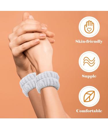 Lot de 2 Bracelets de Lavage en Flanelle Souple Gris Bandeaux Spa Absorbants pour Soins du Visage et Lavage Accessoires Confortables et lastiques pour Prot ger Poignets - Buy Online on GoSupps.com