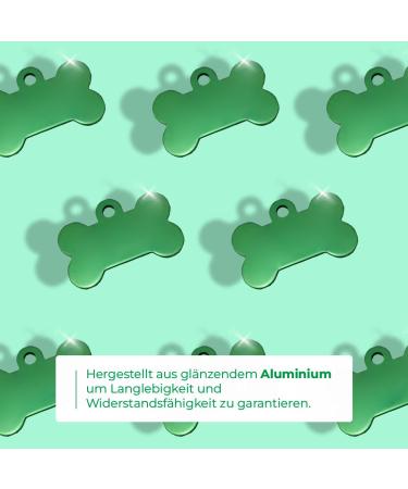 Ibera Gifts - Personalized Bone-Shaped Pendants for Small to Medium Dogs & Cats | Custom Engraved Collars (Green Stars) - Buy Online on GoSupps.com