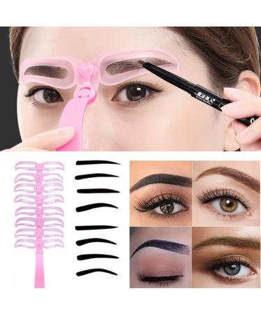 KARLOR Eyebrows Stencils Brow Trimmer Tool set 8 eyebrow templates 3 eyebrow trimmer set eyebrow scissors with Comb shavering eyebrows tweezers brows trim tool set for beginners - Buy Online on GoSupps.com